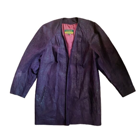 Danier Jackets & Blazers - Vintage 80s Danier purple leather jacket coat